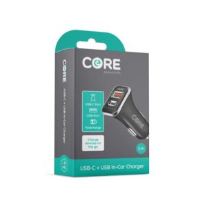 Core USB-C + USB Car Charger 3.1A